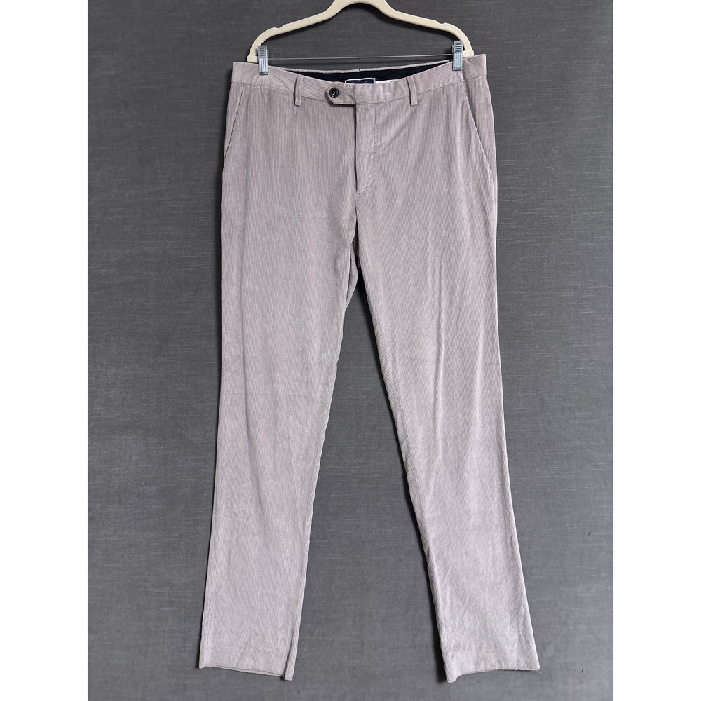 Beretta Trousers 38 Gray Cotton Cashmere Corduroy Unhemmed Italy Luxury Soft